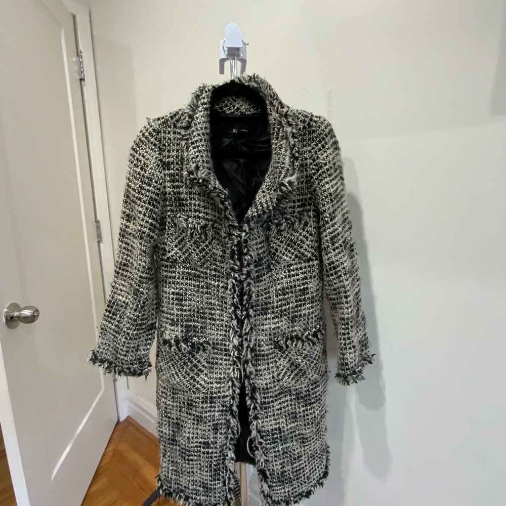 Zara Black and White Tweed Blazer
